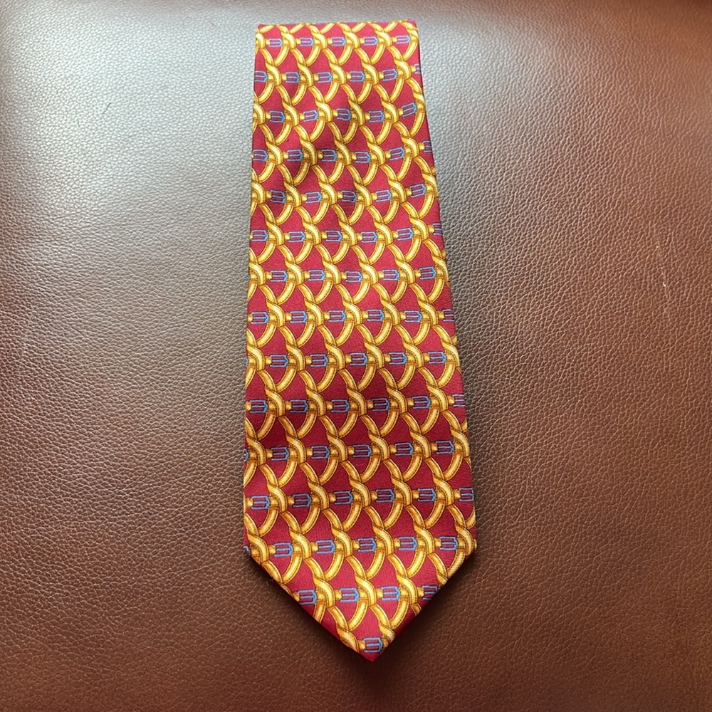 Beaufort The Rack Vintage Gold Pattern Men's Silk Tie Made in Italy